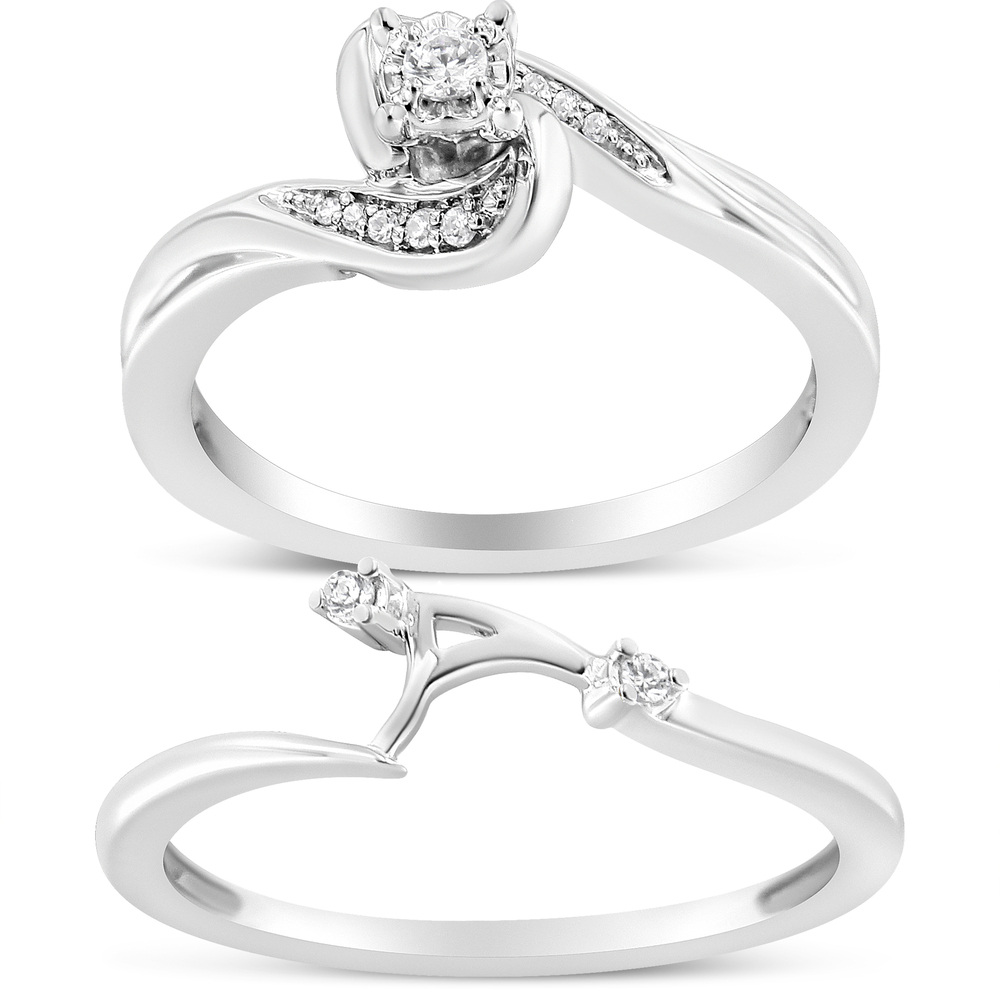 .925 Sterling Silver 1/10 Cttw Diamond Swirl
